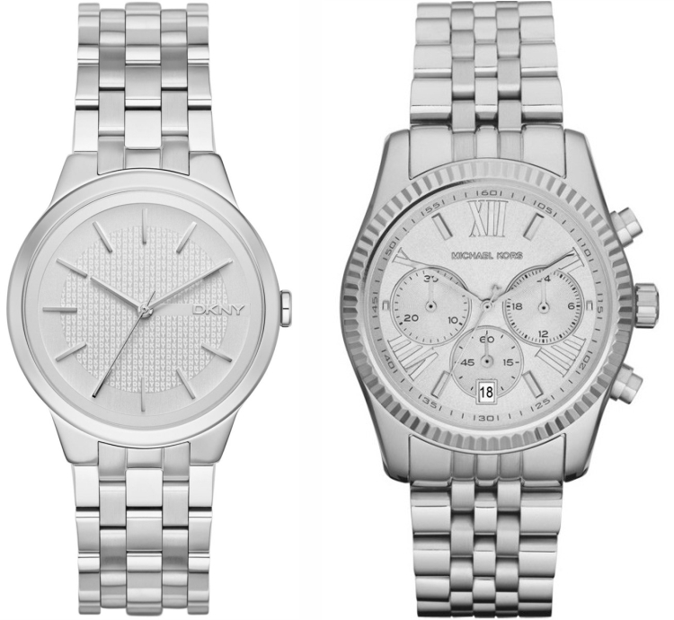 Oceľové dámske hodinky DKNY a Michael Kors