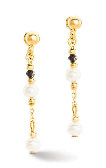 Coeur de Lion Earrings Modern Princess Freshwater Pearls Gold 1118/21-1416