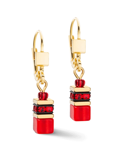 Coeur de Lion GeoCUBE® Iconic Lite Earrings Red 2800/20-0300