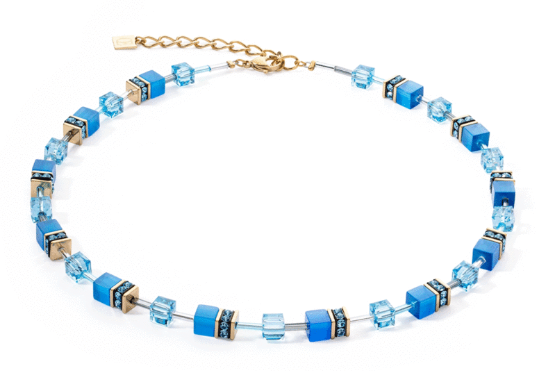 Coeur de Lion GeoCUBE® Iconic Mono Gold Necklace Turquoise 4020/10-0600