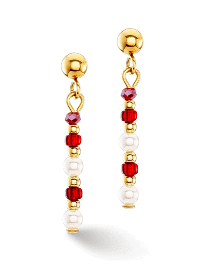 Coeur de Lion Earrings Twinkle Princess Gold-Red 4433/21-0300