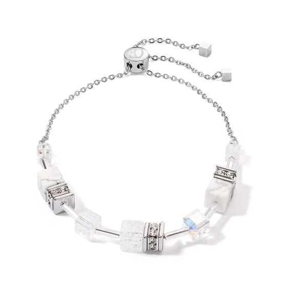 Coeur de Lion GeoCUBE® Iconic Nature Chain bracelet white 3035/30-1400