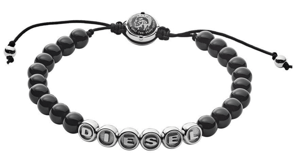 DIESEL Black Agate Beads Bracelet DX1088040