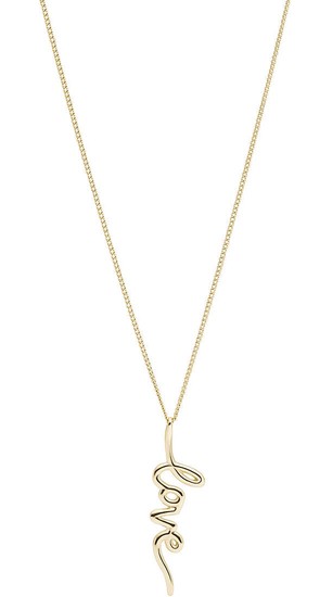 FOSSIL Love Collection Gold-Tone Stainless Steel Pendant Necklace JF03343710
