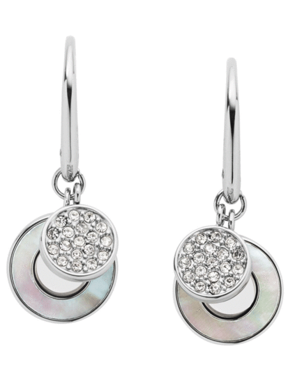 FOSSIL Open Disc White Mother-of-Pearl Earrings JF03140040