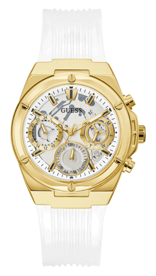 GUESS ECO-FRIENDLY WHITE AND GOLD BIO-BASED WATCH GW0409L2