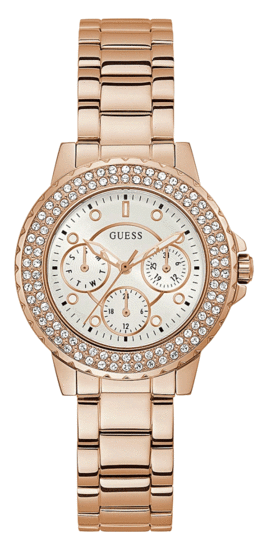 GUESS ROSE GOLD TONE CASE ROSE GOLD TONE STAINLESS STEEL WATCH GW0410L3