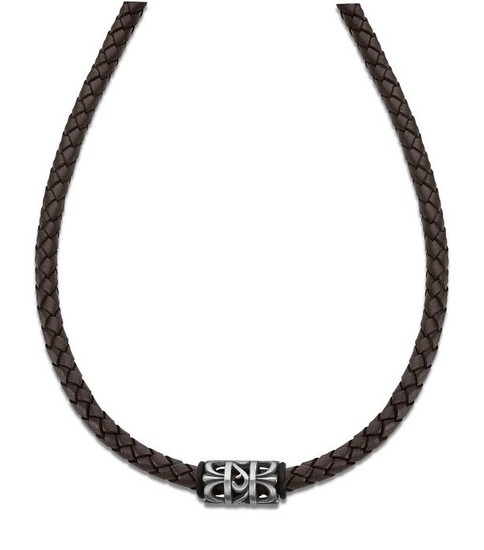 LOTUS STYLE MEN'S LEATHER NECKLACE DARK STYLE LS2069-1/1