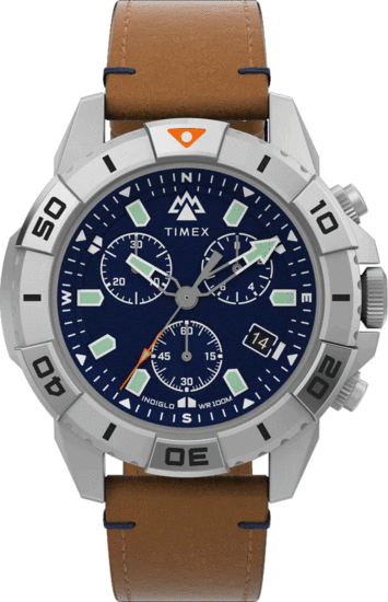 TIMEX Expedition North Ridge Chronograph 42mm Eco-Friendly Leather Strap Watch TW2W16300