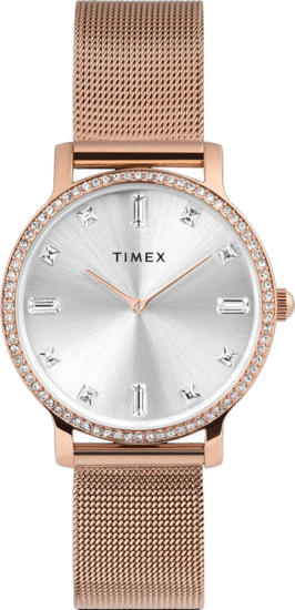 TIMEX Transcend 34mm Mesh Bracelet Watch TW2W19200