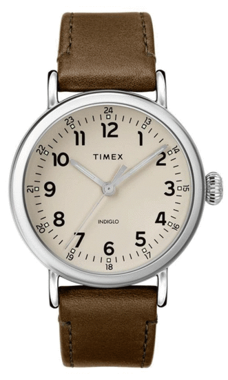 TIMEX® Standard 40mm Leather Strap Watch TW2T20100