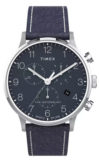 TIMEX Waterbury Classic Chronograph 40mm Leather Strap Watch TW2T71300
