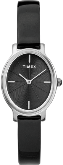 TIMEX Milano Oval 24mm Patent Leather Strap Watch TW2R94500