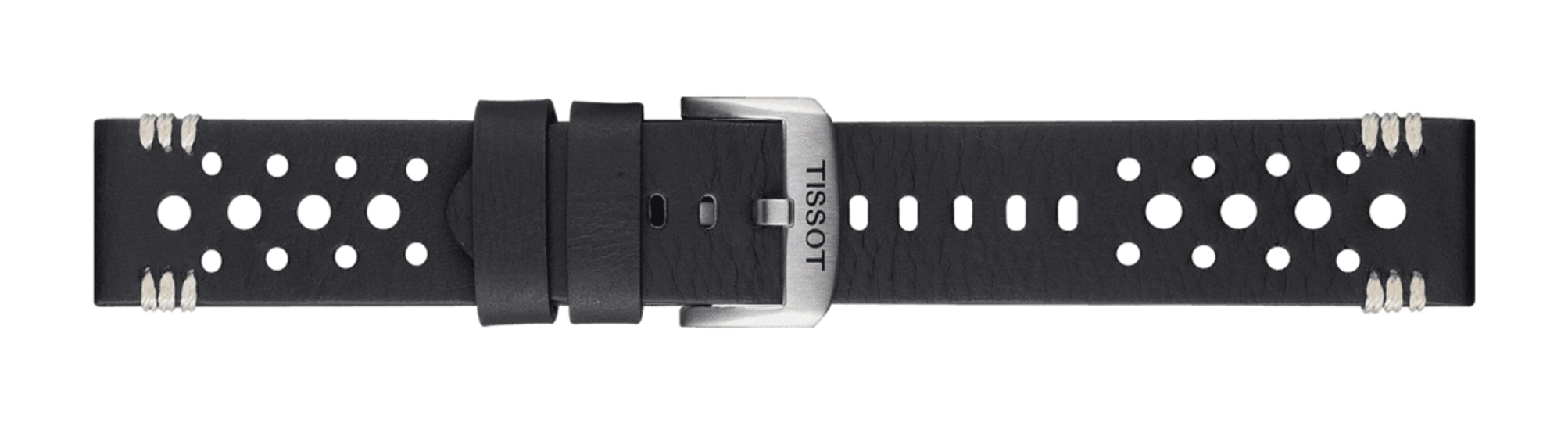 TISSOT T852.046.810 OFFICIAL BLACK LEATHER STRAP LUGS 22 MM