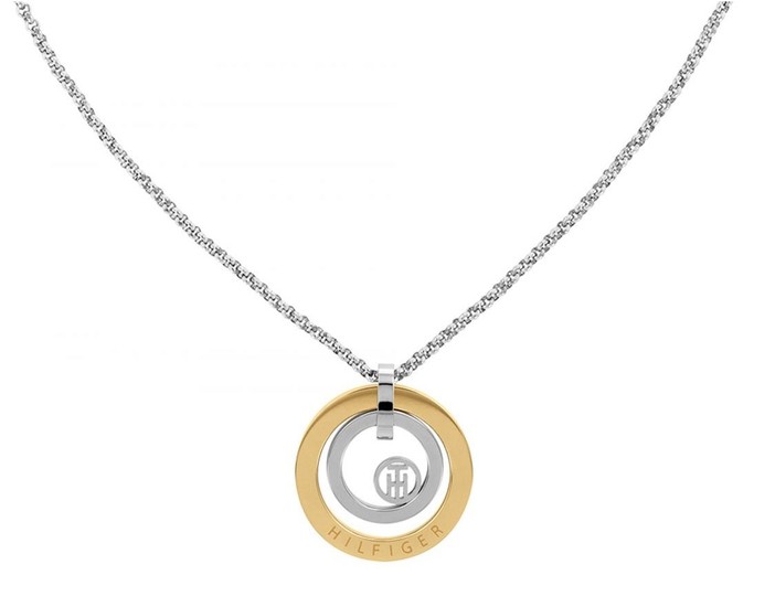 TOMMY HILFIGER TWO-TONE GOLD-PLATED LOOP NECKLACE 2780538