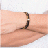 Fossil Tiger's Eye and Brown Leather Bracelet JF03118040