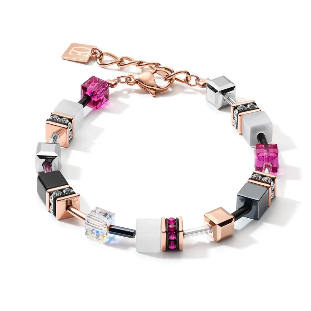 Coeur De Lion GeoCUBE® Bracelet Rose Gold, White & Pink 4013/30-0400