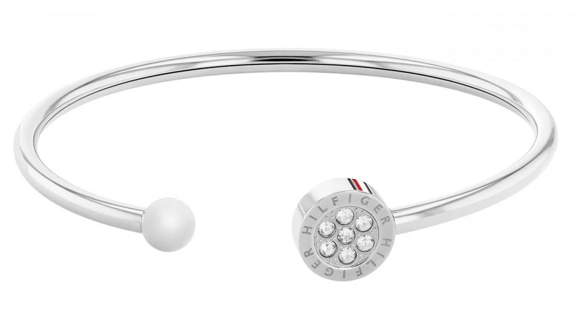 TOMMY HILFIGER STAINLESS STEEL AND CRYSTAL BANGLE 2780570