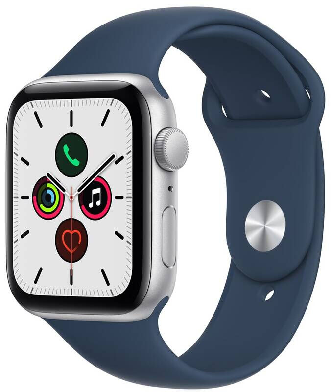 Apple Watch SE GPS 40mm Silver Aluminium Case with Abyss Blue Sport Band MKNY3VR/A