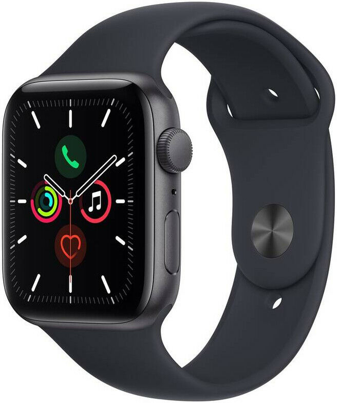 Apple Watch SE GPS 44mm Space Grey Aluminium Case with Midnight Sport Band MKQ63VR/A
