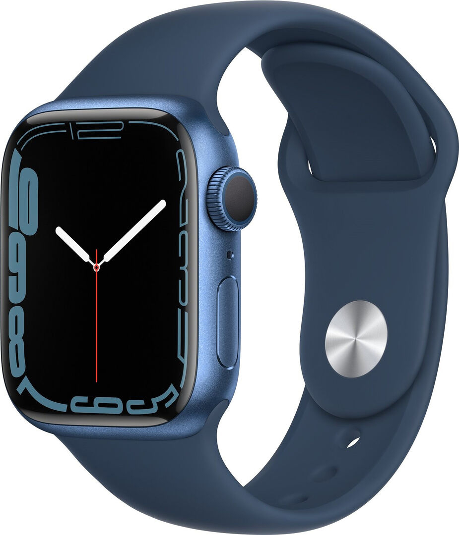 Apple Watch Series 7 GPS 41mm Blue Aluminium Case with Abyss Blue Sport Band MKN13VR/A