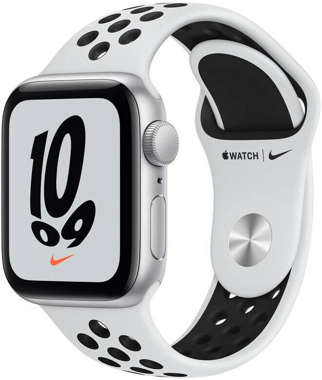 Apple Watch Nike SE GPS 44mm Silver Aluminium Case with Pure Platinum Black Nike Sport Band MKQ73VR/A