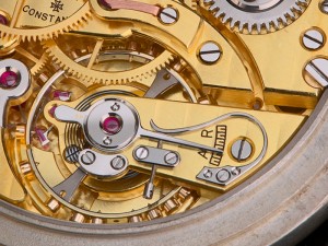 Detail mikroregulácie "labutí krk" hodiniek Vacheron Constantin