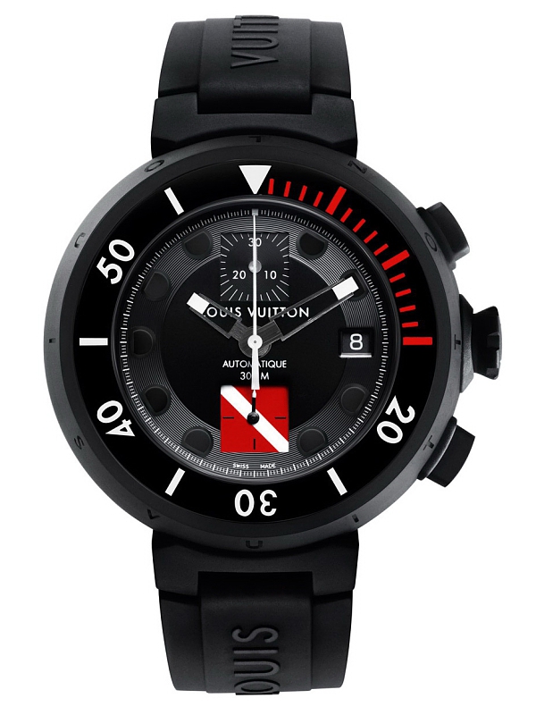 Potápačské hodinky Louis Vuitton Tambour Diving II Chrono Black 