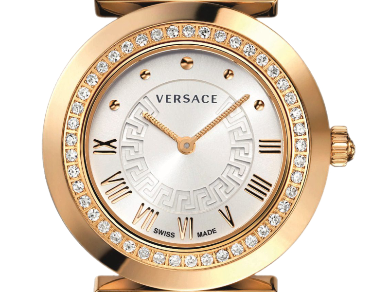 Detail ciferníka hodiniek Versace Vanity Christmas Edition