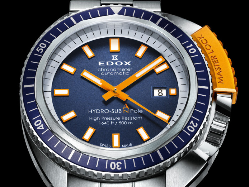 Edox Hydro Sub North Pole Limited Edition, detail ciferníka