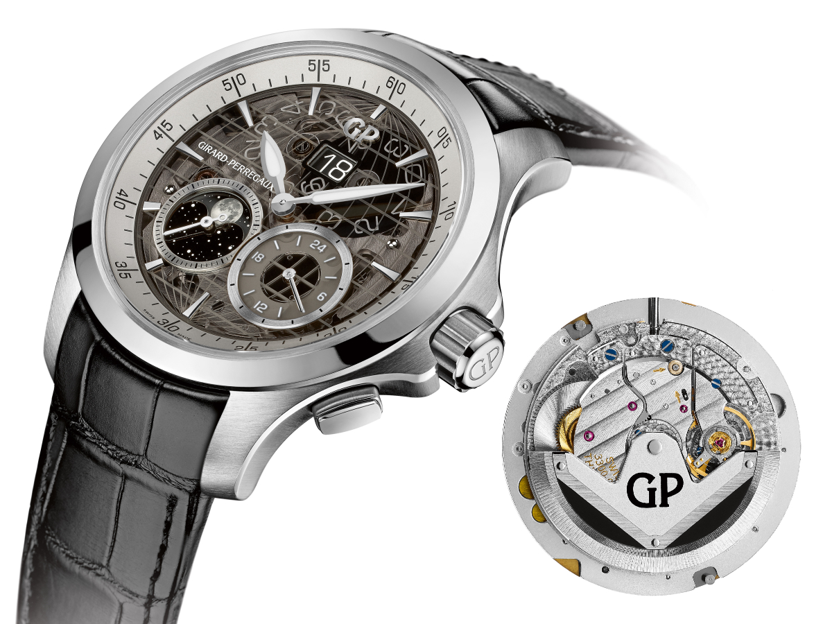 Girard-Perregaux Traveller Large Date, Moonphase & GMT, ref. 49655-11-231-BB6A a kaliber GP03300-0109