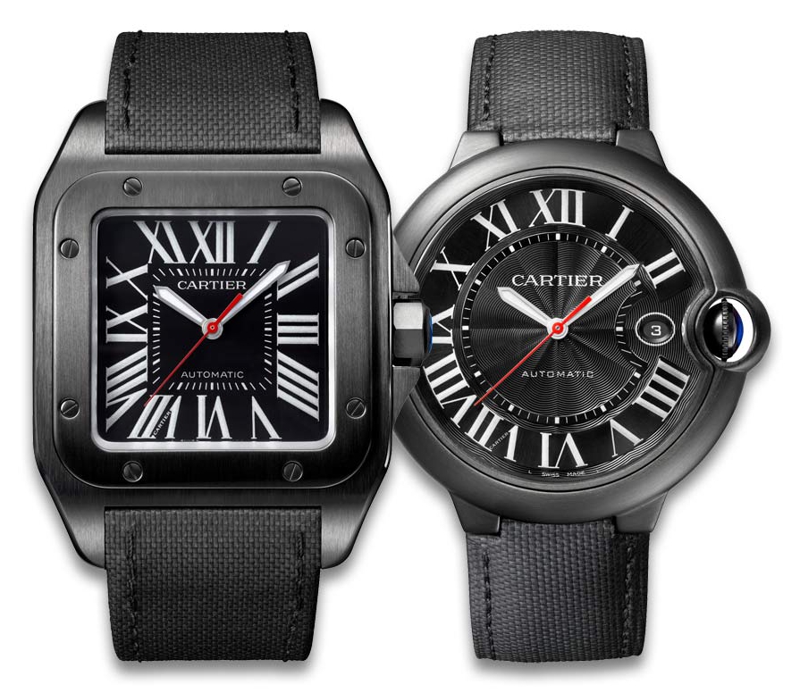 Už aj Cartier má celočierne hodinky. Novinky Ballon Bleu a Santos 100 dostali ADLC úpravu