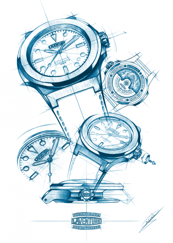 Skice hodiniek Laventure Marine