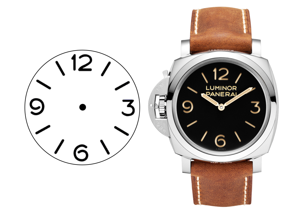 Sendvičový ciferník hodiniek Panerai Luminor 1950 Left-handed 3 Days